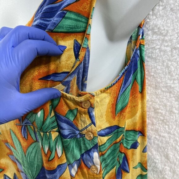 3X Tropical Sleeveless Summer Dress Comfy Flowy Vacation By Classic Elements - Picture 5 of 10